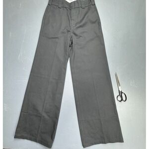 Dickies Work Pants Women's 8 Gray Straight Leg Utility Chino Durable Uniform